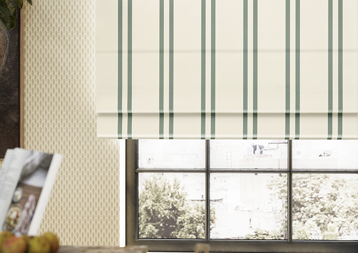 Adelaide, Winnies Stripe Barbing Green - Twist&Fit Roman Blind - Image 5